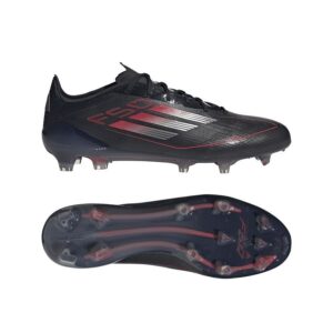 adidas F50 Elite FG Stealth Victory - Sort/Sølv/Rød - Græs (FG), størrelse 46