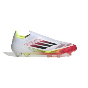 adidas F50 Elite Laceless Fg Pure Victory - Hvid/sort/gul - Græs (Fg), størrelse 47⅓