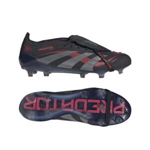 adidas Predator Elite Fold-over Tongue FG Stealth Victory - Sort/Grå/Rød - Græs (FG), størrelse 38